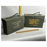2 SMALL METAL AMMO CANS