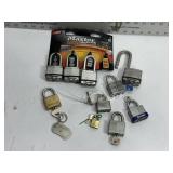 BOX OF PADLOCKS & KEYS, NOT ALL LOCKS HAVE KEYS