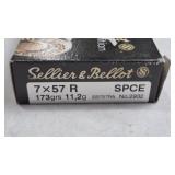 SELLIER & BELLOT 7 X 57R 173GR SPCE AMMO, 20CT