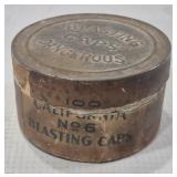 100 CALIFORNIA #6 MINING BLASTING CAP TIN 2-3/4"