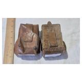 2 - SERBIAN LEATHER MAUSER CARTRIDGE POUCH