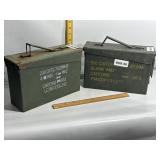 2 SMALL METAL AMMO CANS
