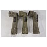 3 MILITARY FLASHLIGHTS, 1 FULTON U.S. MX-991/U