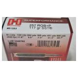 .257 ROBERTS 117GR HORNADY AMMO, 20 TOTAL