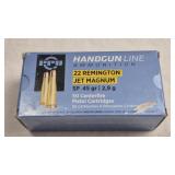 PPU .22 REM JET MAGNUM 45GR SP AMMO, 50 TOTAL
