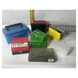 SEVERAL EMPTY AMMO HOLDER CASES
