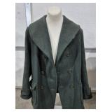 VINTAGE WOOL OVERCOAT, SZ L-XL