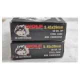 WOLF 5.45 X 39MM 60GR HP AMMO, 40 TOTAL