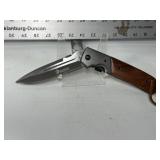 NEDFOSS WOOD & METAL HANDLE FOLDING POCKET KNIFE