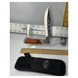 GOOD WORKER FOLDING POCKET KNIFE W/ SHEATH