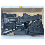 SEVERAL PLASTIC & CANVAS KNIFE SHEATHS