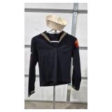 WW2 U.S. NAVY WOOL "CRACKER JACK" JUMPER & HAT