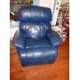 BLUE LEATHER RECLINER
