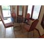 GLASS TOP TABLE & 4 CHAIRS