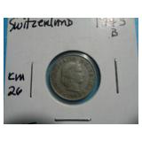 1943B SWITZERLAND 5 RAPPEN