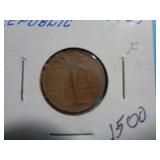 1939 DOMINICAN REPUBLIC 1 CENTAVO