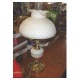 MILK GLASS HOBNAIL LAMP