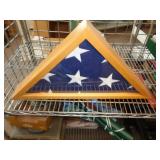 AMERICAN FLAG IN WOOD  CASE