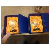 2 - BAYSIDE LTD CRYSTAL GLOBES / 1 NEEDS REPAIR