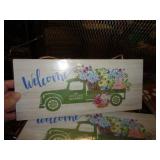 6" X 13" WOOD SIGN - GREEN TRUCK