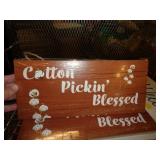 6" X 13" WOOD SIGN - BLESSED