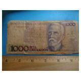 BRAZIL 1000 CRUZADOS BANKNOTE