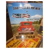 14"X17" METAL SIGN - RED TRUCK