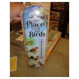 5"X17" METAL THERMOMETER - BIRDS