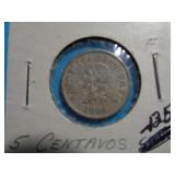 1886 COLOMBIA 5 CENTAVOS
