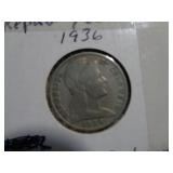 1936 COLOMBIA 5 CENTAVOS