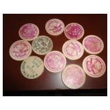 WOODEN ADVERTISING NICKELS