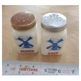VINTAGE MILK GLASS WINDMILL S&P SHAKERS