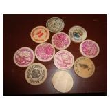 WOODEN ADVERTISING NICKELS