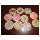 WOODEN ADVERTISING NICKELS