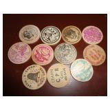 WOODEN ADVERTISING NICKELS