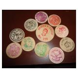 WOODEN ADVERTISING NICKELS