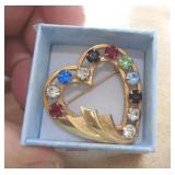 12 KT GOLD FILLED HEART PIN