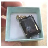 COSTUME JEWELRY -   BLACK STONE PENDANT