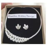 COSTUME JEWELRY - RHINESTONE NECKLACE & EARRINGS