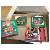 4 - HALLMARK TIN TRAIN ORNAMENTS