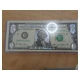 HOLOGRAM $1 BILL / CIRCLE IS REFLECTION