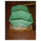 2 - METAL FLOWER BUCKETS
