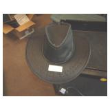 WESTERN LEATHER HAT SZ MED