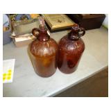 2 - GLASS CLOROX BOTTLES