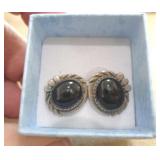 STERLING SILVER & ONYX EARRINGS