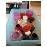 TOTE FULL OF VASES & MISC