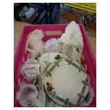 CRATE FULL OF APPLE PATTERN DISHES