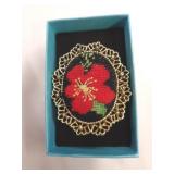 COSTUME JEWELRY - NEEDLEPOINT PIN / PENDANT