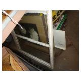 OLD WINDOW IN WOOD FRAME