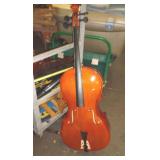 CELLO W SOFTCASE / NEEDS REPAIR / BOW LOOKS OK